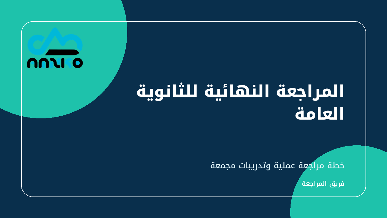 غلاف المراجعة النهائية للثانوية العامة